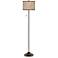 Rustic Woodwork Giclee Glow Bronze Club Floor Lamp