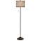 Rustic Woodwork Giclee Glow Bronze Club Floor Lamp