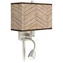 Rustic Woodwork Giclee Glow LED Reading Light Plug-In Sconce