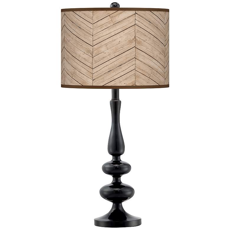 Image 1 Rustic Woodwork Giclee Paley Black Table Lamp