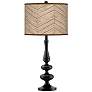 Rustic Woodwork Giclee Paley Black Table Lamp