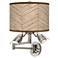 Rustic Woodwork Giclee Plug-In Swing Arm Wall Lamp