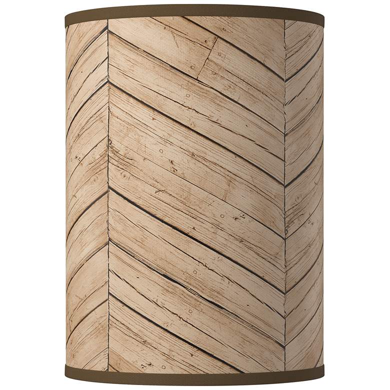 Image 1 Rustic Woodwork Giclee Round Cylinder Lamp Shade 8x8x11 (Spider)