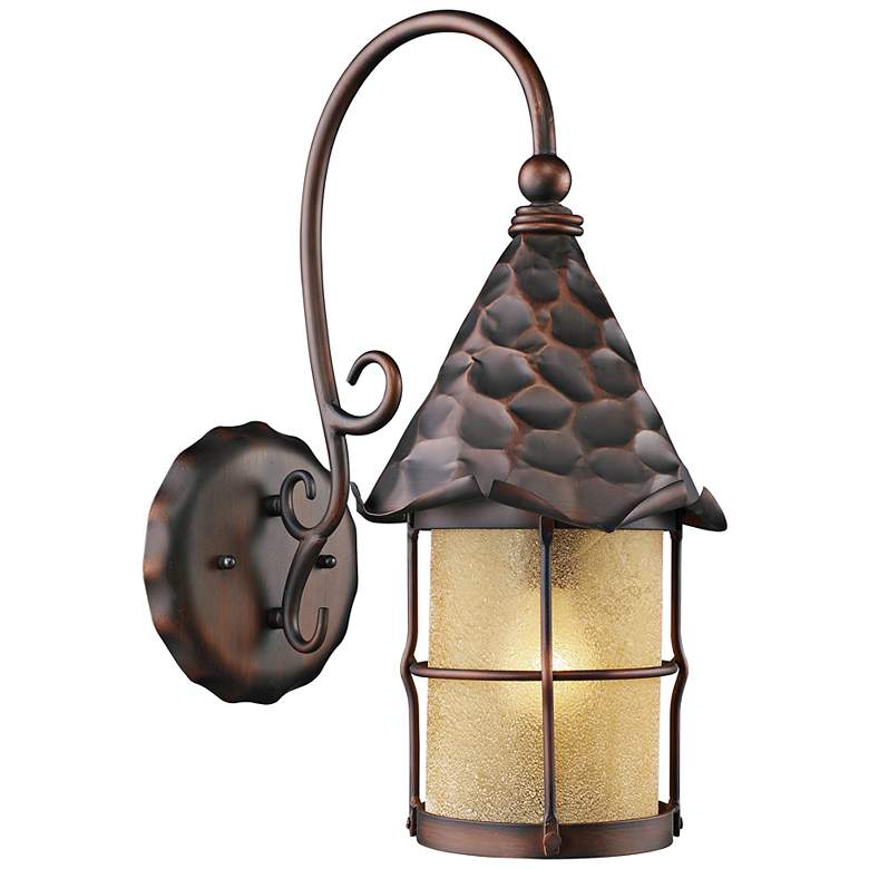Image 1 Rustica Antique Copper Amber Scavo Outdoor Wall Sconce