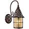Rustica Antique Copper Amber Scavo Outdoor Wall Sconce