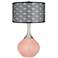 Rustique Warm Coral Black Metal Shade Spencer Table Lamp