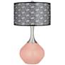 Rustique Warm Coral Black Metal Shade Spencer Table Lamp