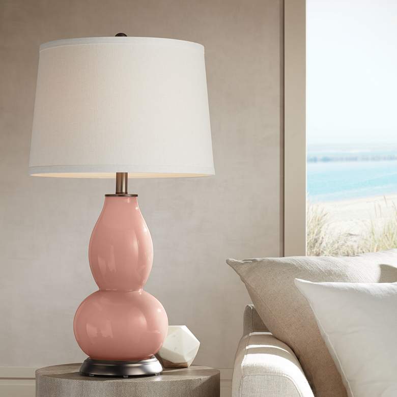Image 1 Rustique Warm Coral Double Gourd Table Lamp from Color Plus