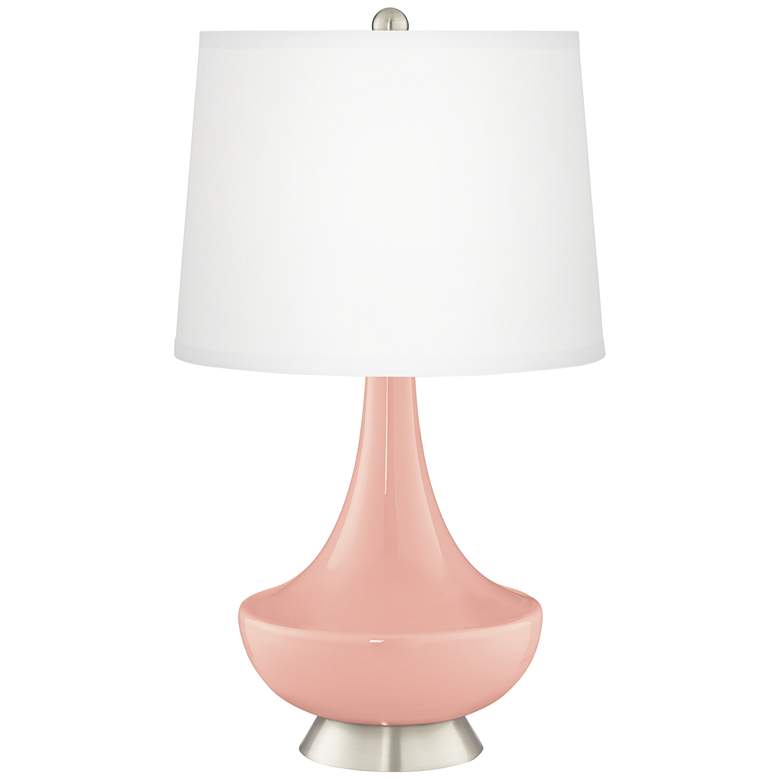 Image 2 Rustique Warm Coral Gillan Glass Table Lamp