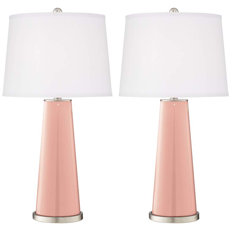 Image 2 Rustique Warm Coral Leo Table Lamps Set of 2 from Color Plus