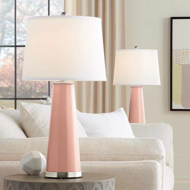 Image 1 Rustique Warm Coral Leo Table Lamps Set of 2 from Color Plus