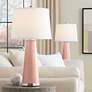 Rustique Warm Coral Leo Table Lamps Set of 2 from Color Plus