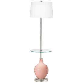Image1 of Rustique Warm Coral Ovo Tray Table Floor Lamp