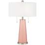 Rustique Warm Coral Peggy Glass Table Lamp