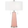 1_Rustique Warm Coral Peggy Glass Table Lamp
