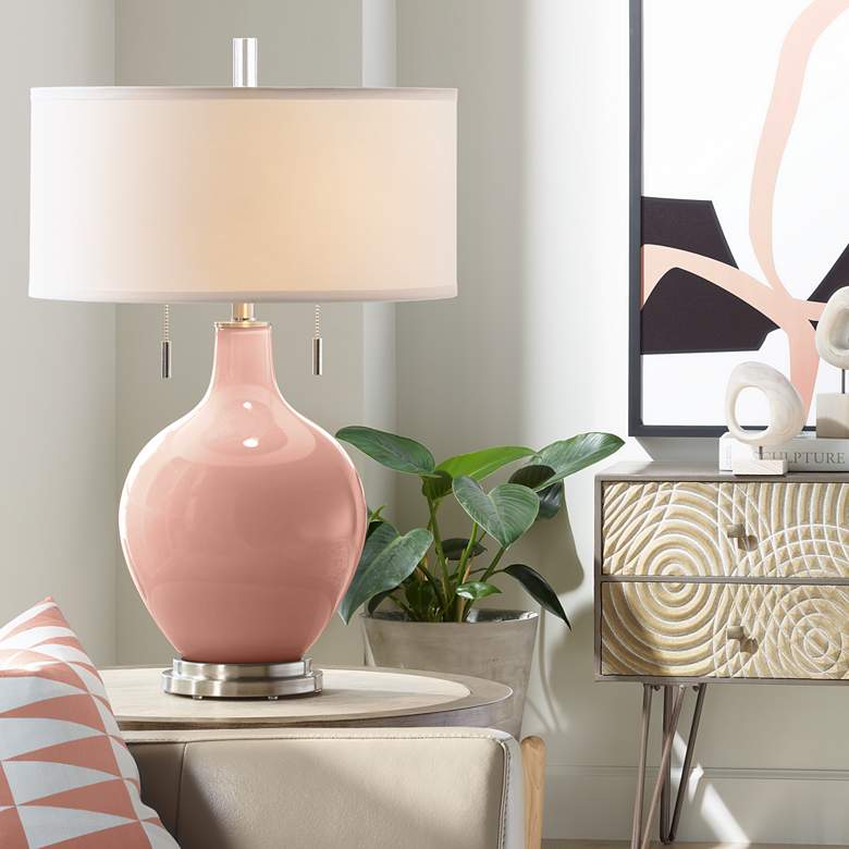Rustique Warm Coral Toby Table Lamp