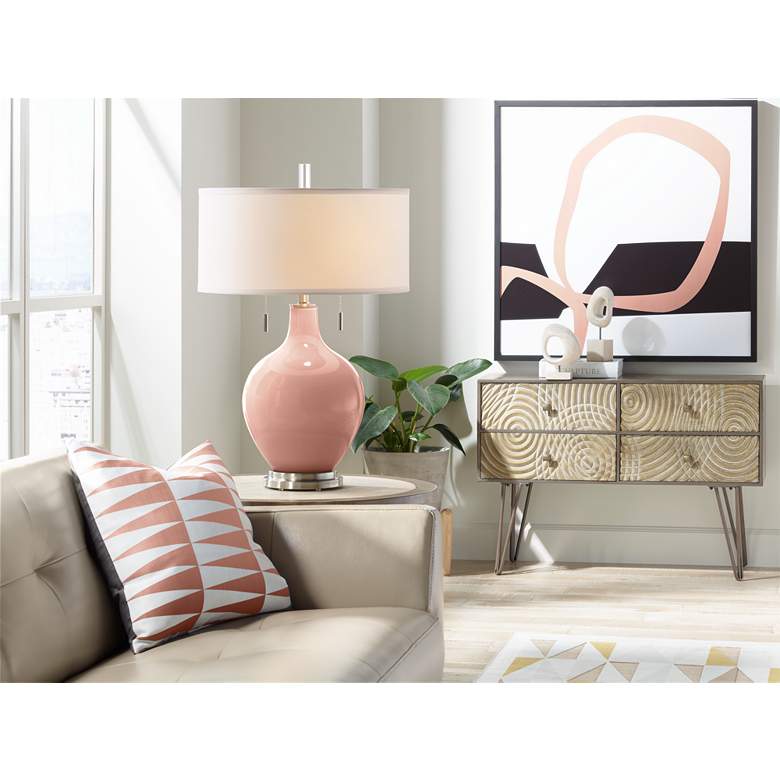 Rustique Warm Coral Toby Table Lamp more views