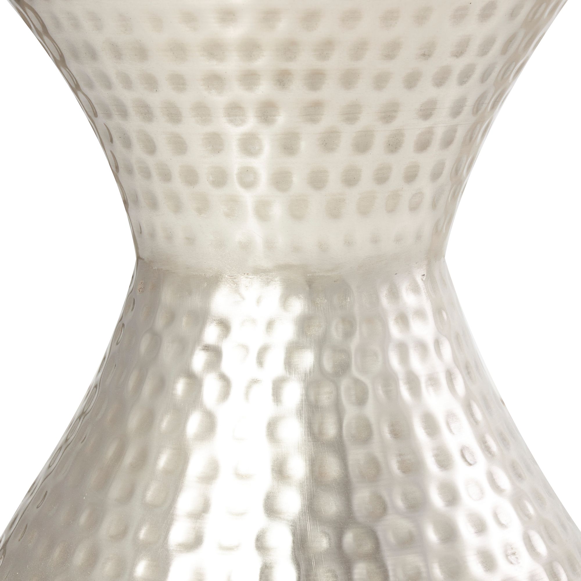 Image 5 Ruston 14" Wide Silver Hammered Metal Hourglass Accent Table more views