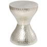 Ruston 14" Wide Silver Hammered Metal Hourglass Accent Table