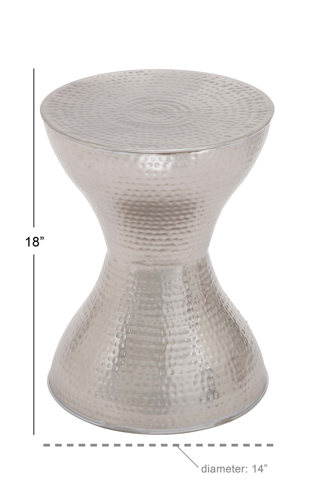 Image 7 Ruston 14" Wide Silver Hammered Metal Hourglass Accent Table more views