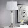 Ruston Brushed Steel Clear Crystal Column Table Lamp