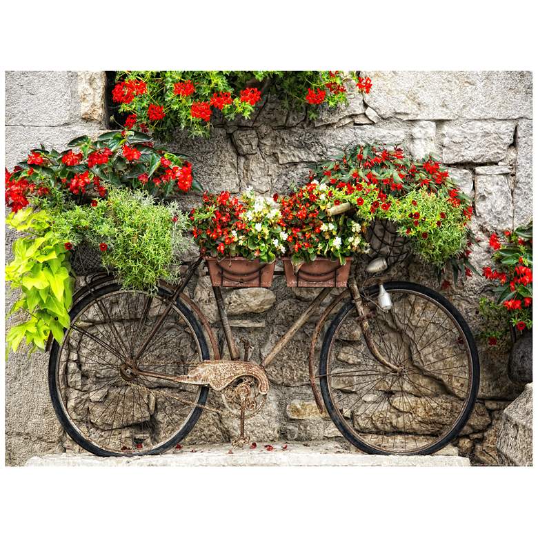 Image 1 Rusty Bicyclette 40"W All-Weather Indoor-Outdoor Wall Art