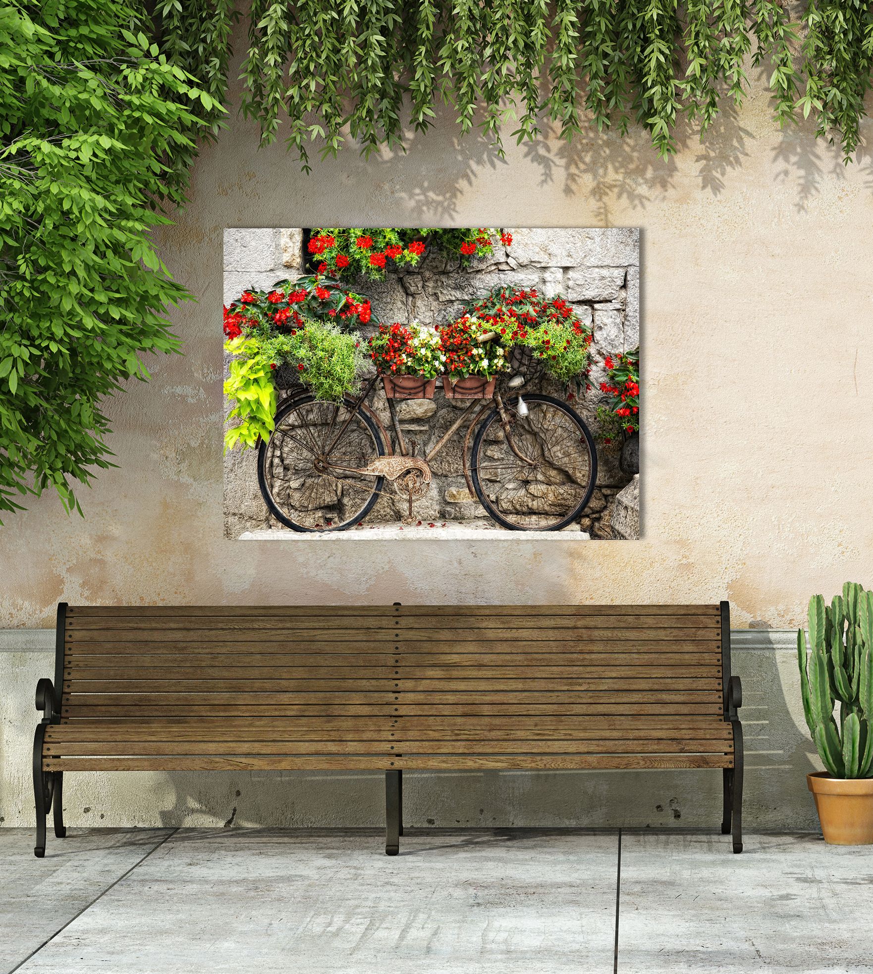 Image 2 Rusty Bicyclette 40"W All-Weather Indoor-Outdoor Wall Art more views