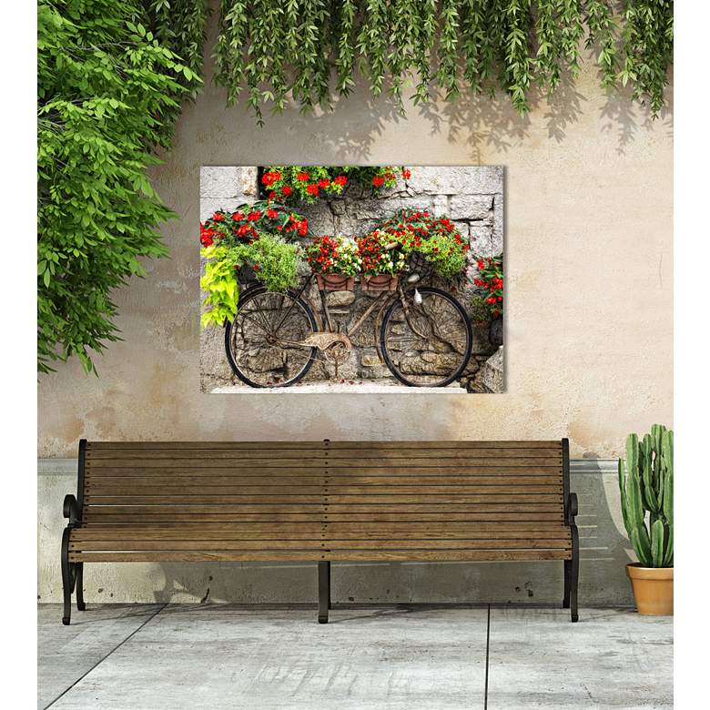 Image 2 Rusty Bicyclette 40"W All-Weather Indoor-Outdoor Wall Art more views