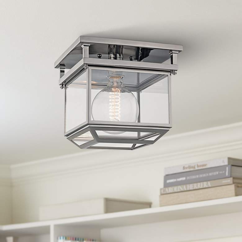 Image 1 Rutherford 10 1/2" Wide Polished Nickel Ceiling Light