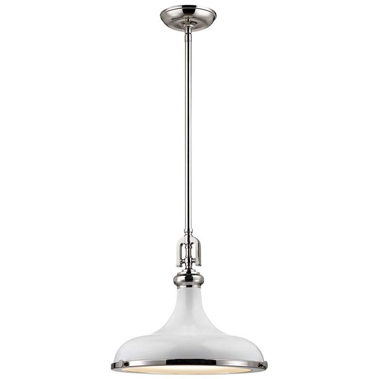 Image 1 Rutherford 15" Wide Polished Nickel and White Pendant Light