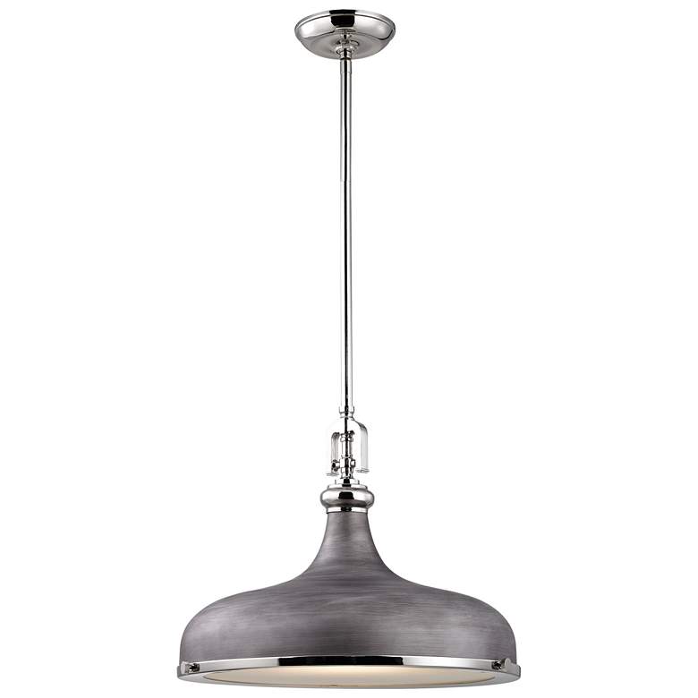 Image 1 Rutherford 18" Wide 1-Light Pendant - Weathered Zinc