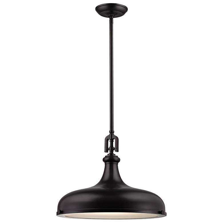 Image 1 Rutherford 18" Wide Oil-Rubbed Bronze Dome Pendant Light