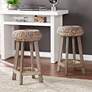 1_Rutina 24" Gray Water Hyacinth Weave Counter Stools Set of 2