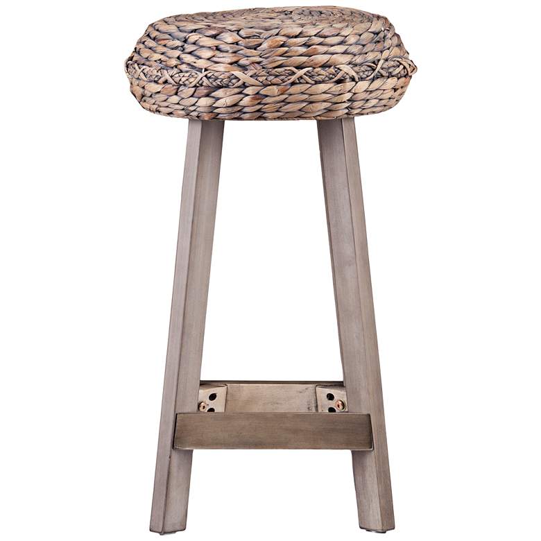Image 3 Rutina 24" Gray Water Hyacinth Weave Counter Stools Set of 2 more views
