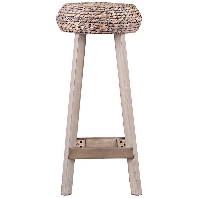 Image 3 Rutina 30" Gray Water Hyacinth Weave Bar Stools Set of 2 more views
