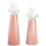 Rutique Warm Coral Glass Candle Holders from Color Plus