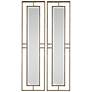 Rutledge Antiqued Gold 7 3/4" x 30" Wall Mirrors Set of 2