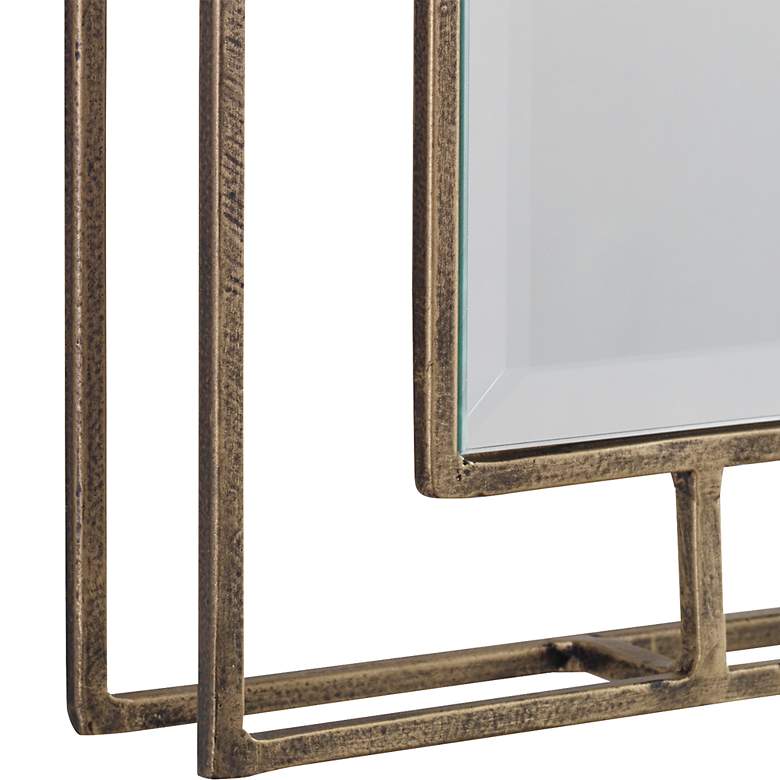 Image 3 Rutledge Antiqued Gold 7 3/4" x 30" Wall Mirrors Set of 2 more views