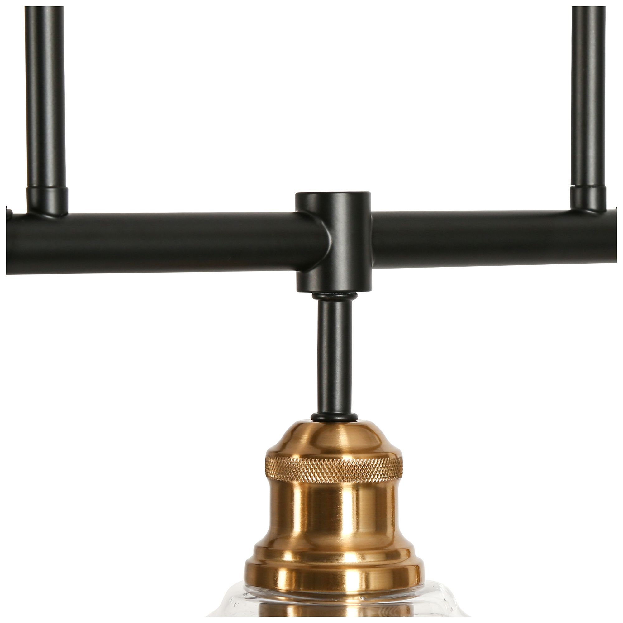 Image 6 Ruwaetoy 39" Wide Black and Brass 5-Light Linear Chandelier more views