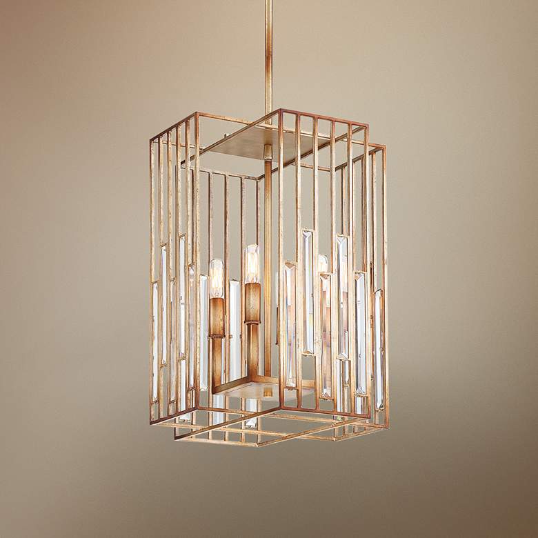 Image 1 Ruxton Hall 14 1/4"W Gold Mist Gold Leaf Foyer Pendant Light