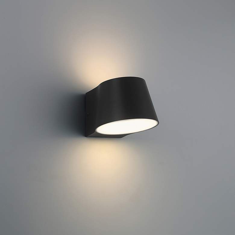 Image 1 Ry 5.75" High Black Bi.Directional Outdoor LED Wall Mount