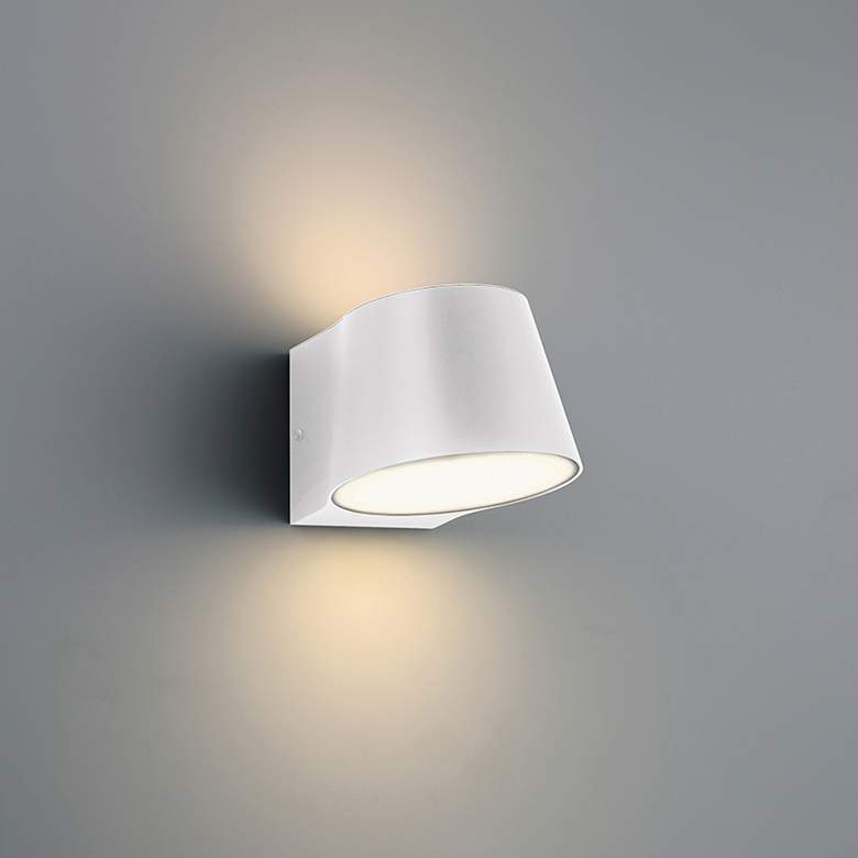 Image 1 Ry 5.75" High White Bi.Directional Outdoor LED Wall Mount