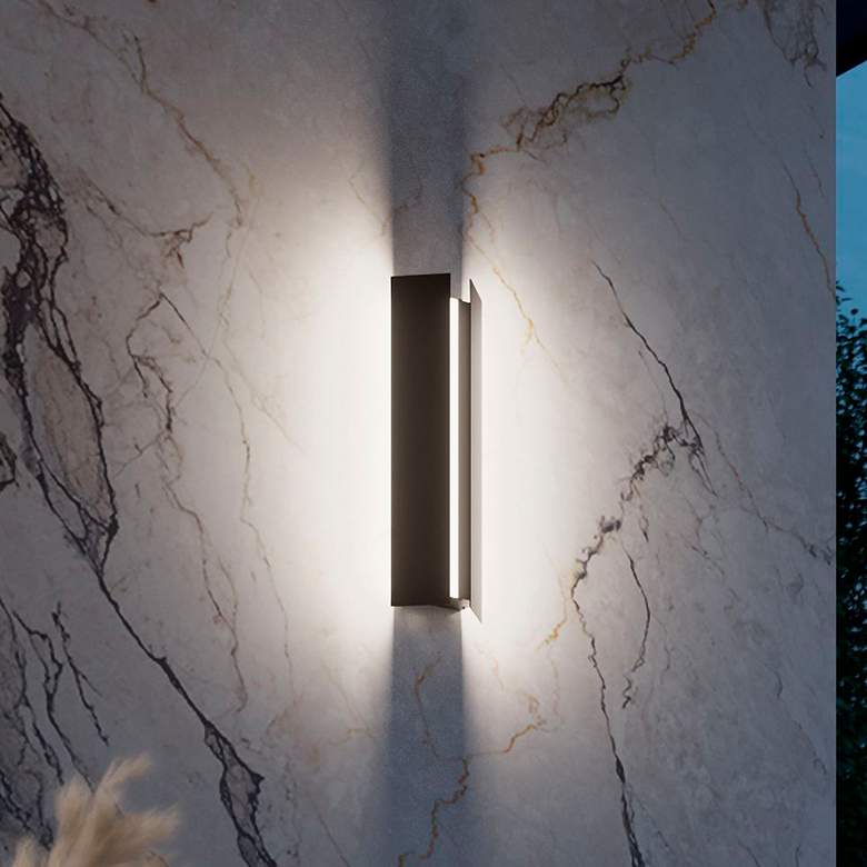 Image 1 Ryan 18" High Black LED Outdoor Wall Light