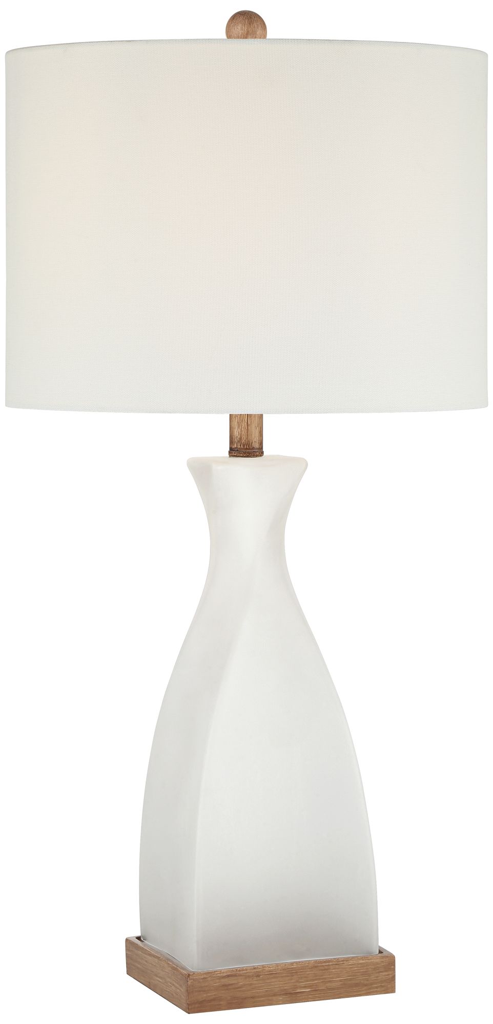 Ryan 28" High Frosted White Glass Modern Coastal Table Lamp Set of 2 in scene