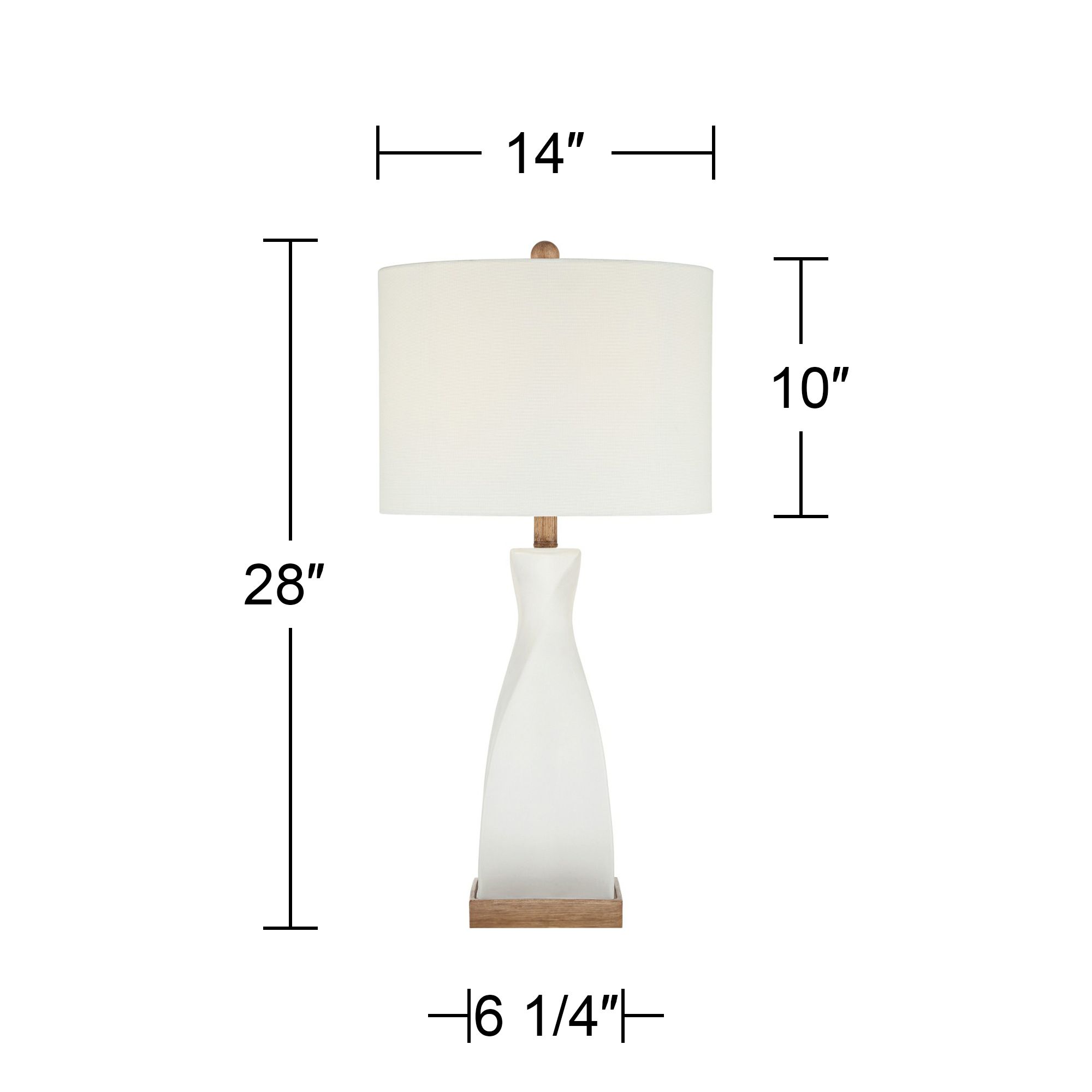 Ryan 28" High Frosted White Glass Modern Coastal Table Lamp Set of 2 in scene