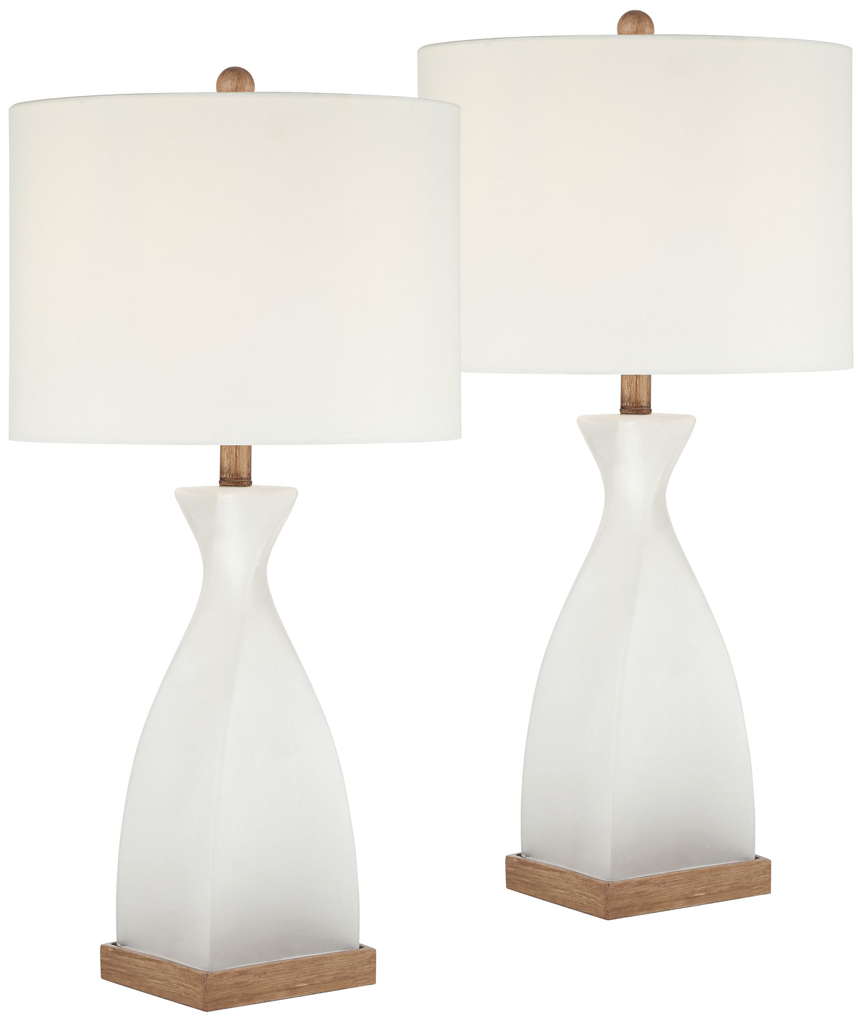 Image 2 Ryan 28" High Frosted White Glass Modern Coastal Table Lamp Set of 2