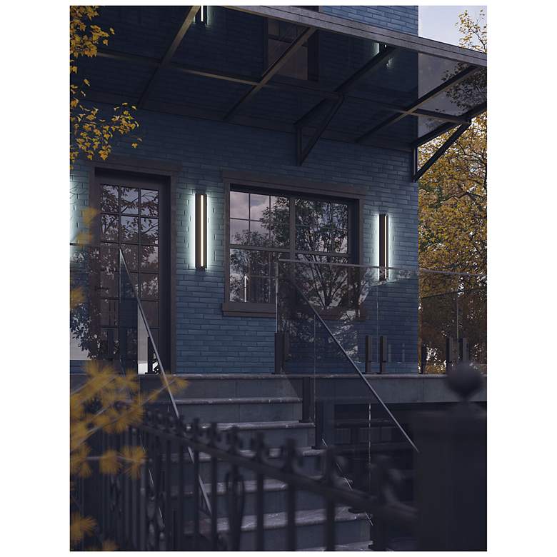 Image 2 Ryan 36" High Black LED Outdoor Sconce more views
