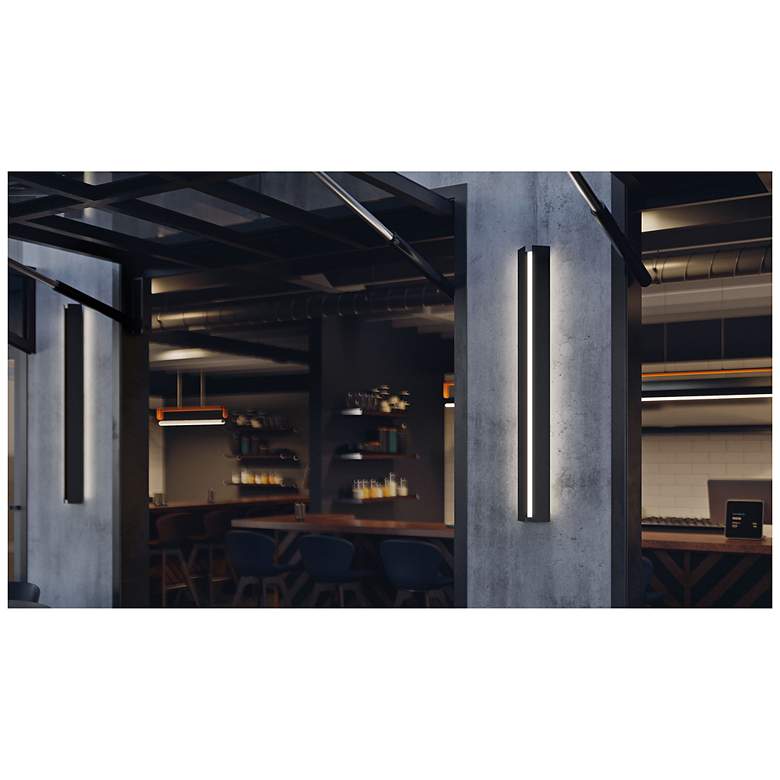 Image 2 Ryan 48" High Black LED Outdoor Sconce more views