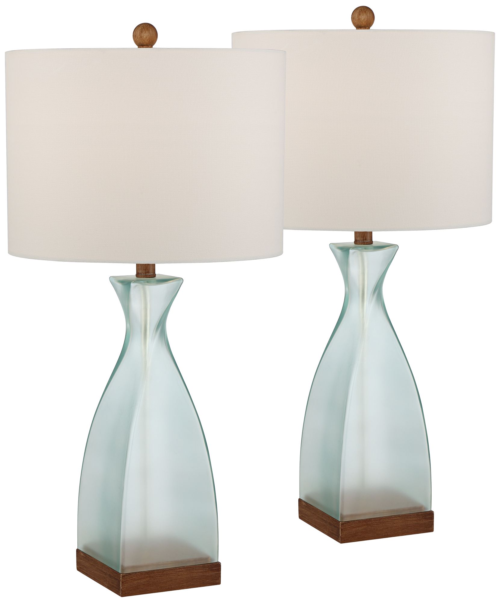 coastal blue glass table lamp