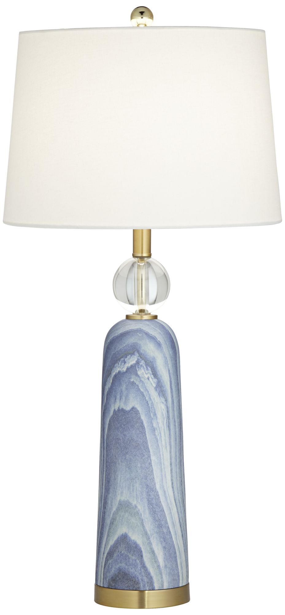 Ryan Modern Luxe Blue Faux Marble USB Table Lamp